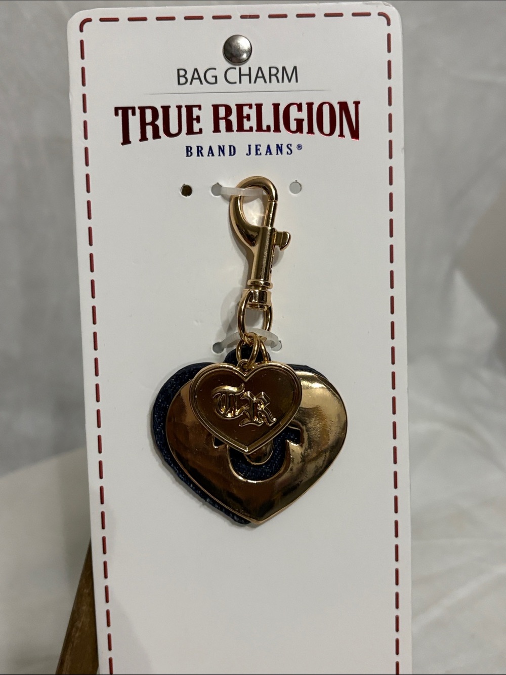 True Religion Heart Bag Charm NWT
